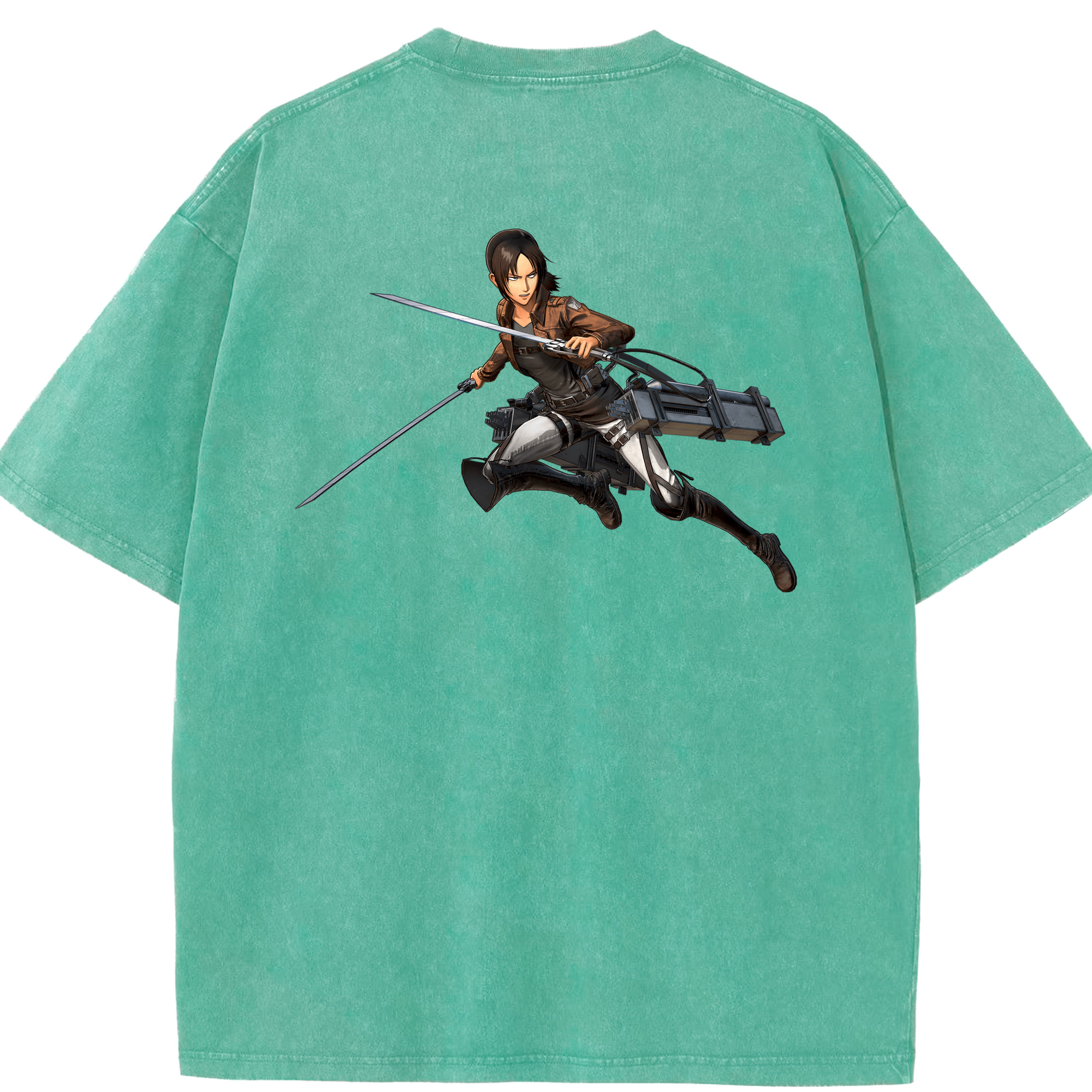 （画像用） 進撃の巨人 Attack on Titan 綿100% ヴィンテージ風 半袖Tシャツ（背面プリント）